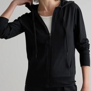 QUINCE Flowknit 4 Way Stretch Full Zip Quick Dry Sweat Wicking Hoodie S Black